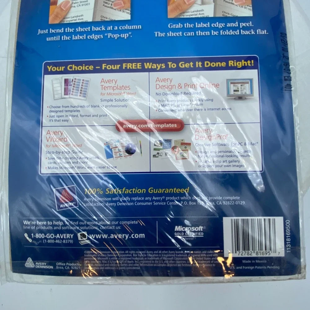 Avery 240ct Address Return Labels White 8160 8195 Inkjet Combo Pack Shipping